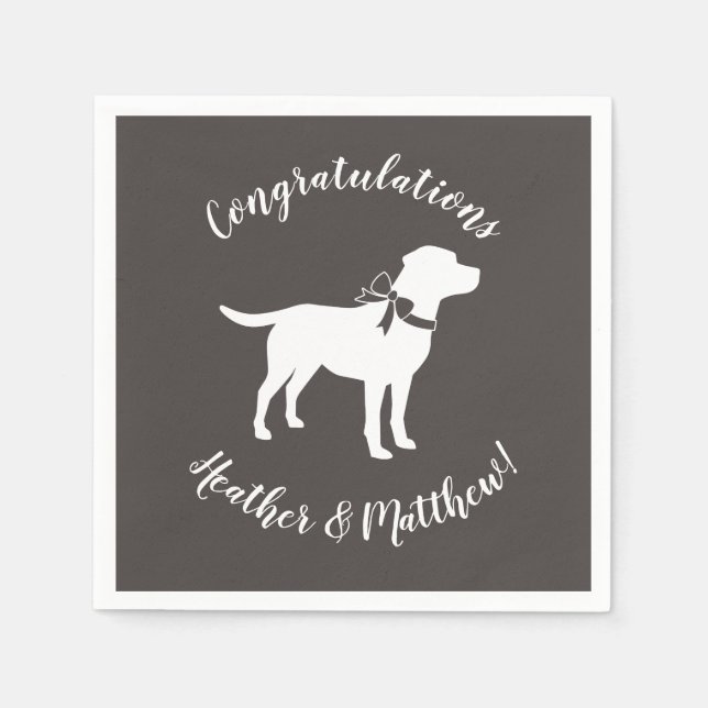 Labrador Dog Baby Shower Lab Grey Gender Neutral Napkins (Front)