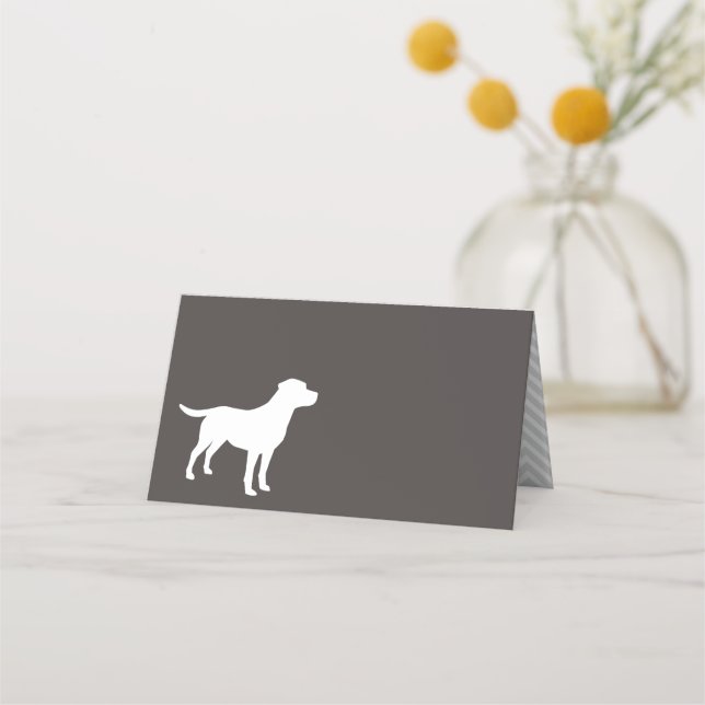 Labrador Dog Baby Shower Lab Grey Gender Neutral Place Card (Front)