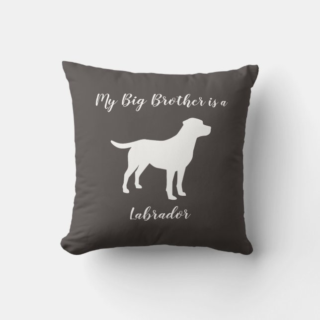Labrador Dog Baby Shower Lab Grey Gender Neutral T Throw Pillow (Front)