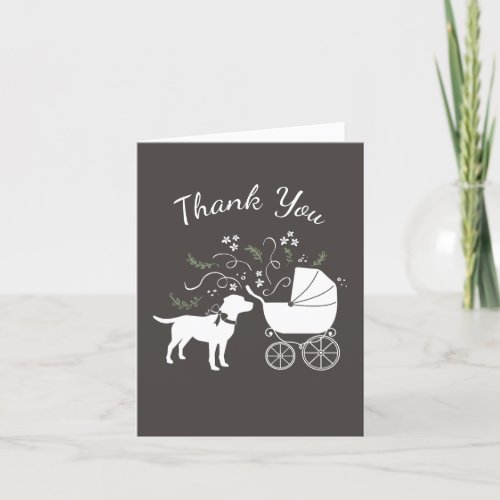 Labrador Dog Baby Shower Lab Grey Gender Neutral Thank You Card