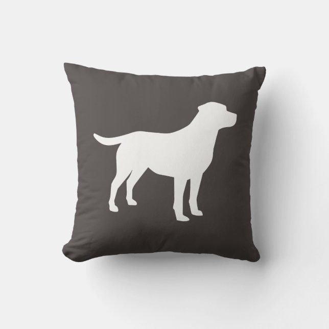Labrador Dog Baby Shower Lab Grey Gender Neutral Throw Pillow (Front)
