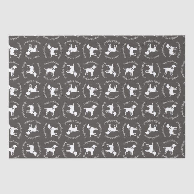Labrador Dog Baby Shower Lab Grey Gender Neutral Tissue Paper (Front)