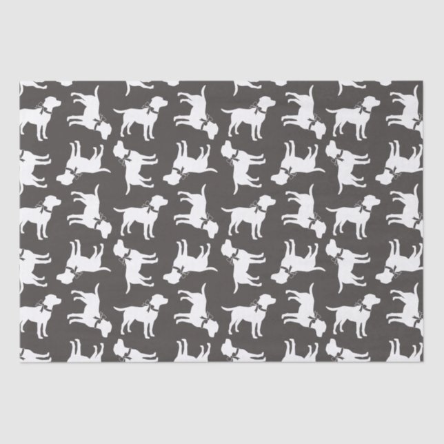 Labrador Dog Baby Shower Lab Grey Gender Neutral Tissue Paper (Front)