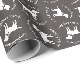 Labrador Dog Baby Shower Lab Grey Gender Neutral Wrapping Paper