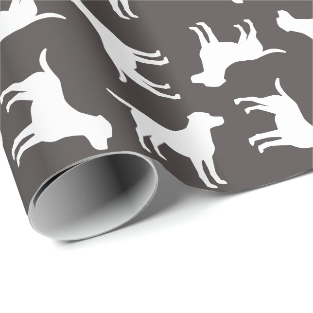 Labrador Dog Baby Shower Lab Grey Gender Neutral Wrapping Paper (Roll Corner)
