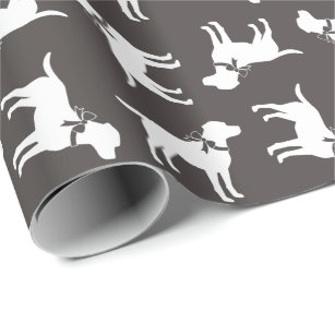 Labrador Dog Baby Shower Lab Grey Gender Neutral Wrapping Paper