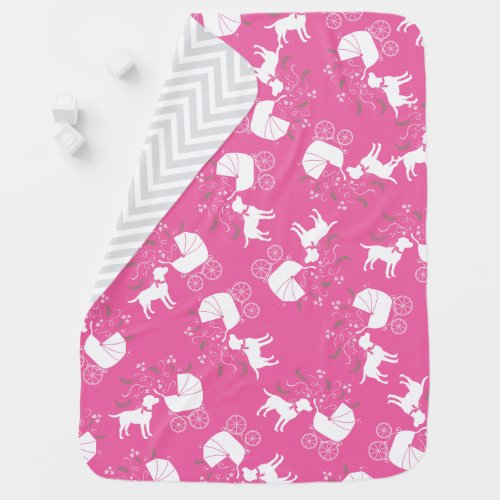 Labrador Dog Baby Shower Pink Girl Lab Baby Blanket