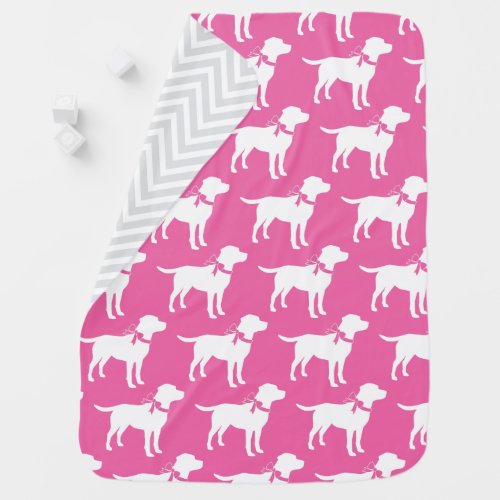 Labrador Dog Baby Shower Pink Girl Lab Baby Blanket