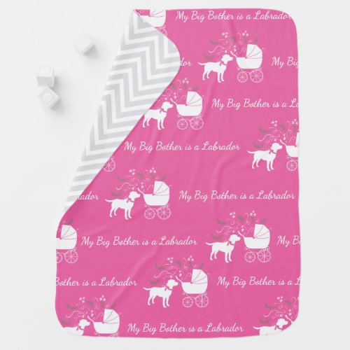 Labrador Dog Baby Shower Pink Girl Lab Baby Blanket