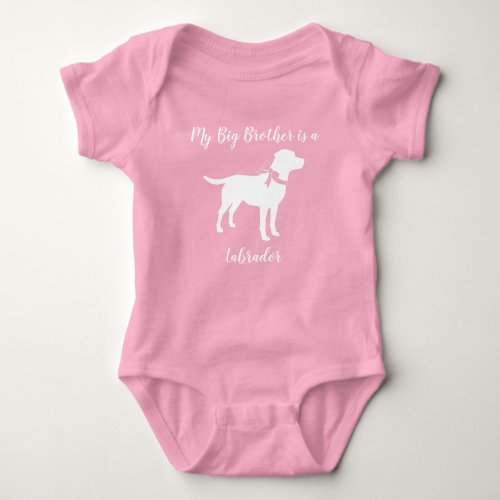 Labrador Dog Baby Shower Pink Girl Lab Baby Bodysuit