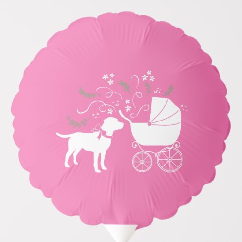 Labrador Dog Baby Shower Pink Girl Lab Balloon