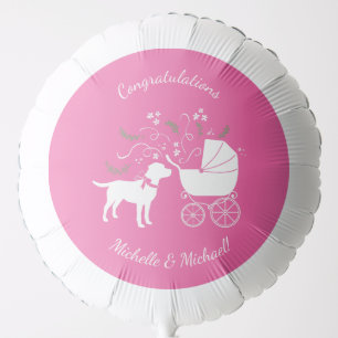 Labrador Dog Baby Shower Pink Girl Lab Balloon