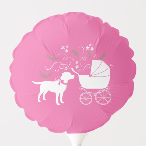 Labrador Dog Baby Shower Pink Girl Lab Balloon