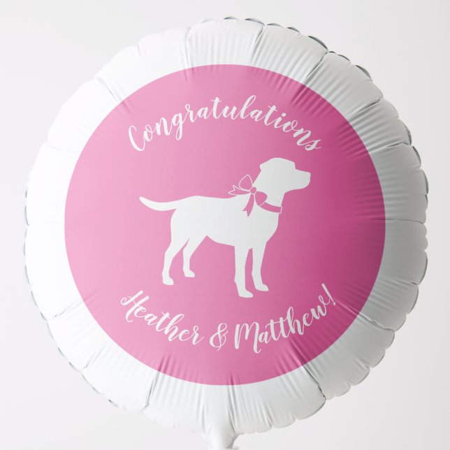Labrador Dog Baby Shower Pink Girl Lab Balloon (Front)