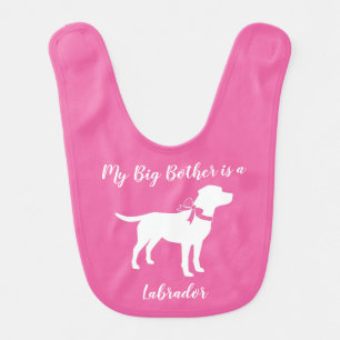 Labrador Dog Baby Shower Pink Girl Lab Bib