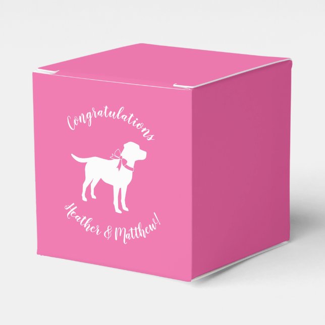 Labrador Dog Baby Shower Pink Girl Lab Favor Boxes (Front Side)