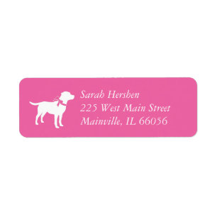 Labrador Dog Baby Shower Pink Girl Lab Label