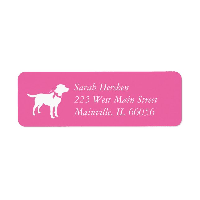Labrador Dog Baby Shower Pink Girl Lab Label (Front)