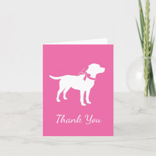 Labrador Dog Baby Shower Pink Girl Lab Letterpress Thank You Card