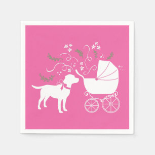 Labrador Dog Baby Shower Pink Girl Lab Napkins