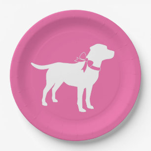 Labrador Dog Baby Shower Pink Girl Lab Paper Plates