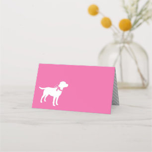 Labrador Dog Baby Shower Pink Girl Lab Place Card
