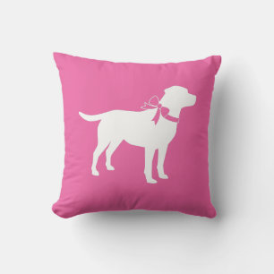 Labrador Dog Baby Shower Pink Girl Lab Throw Pillow