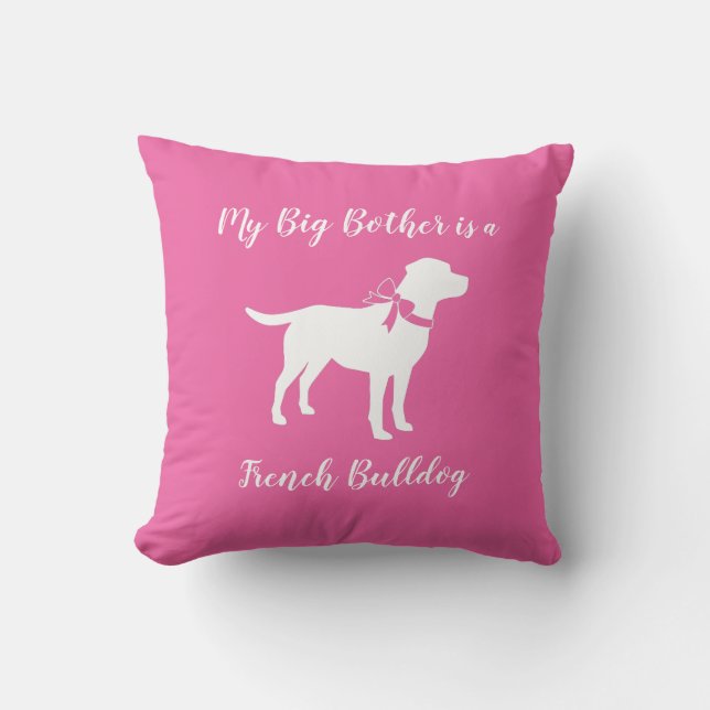 Labrador Dog Baby Shower Pink Girl Lab Throw Pillow (Front)
