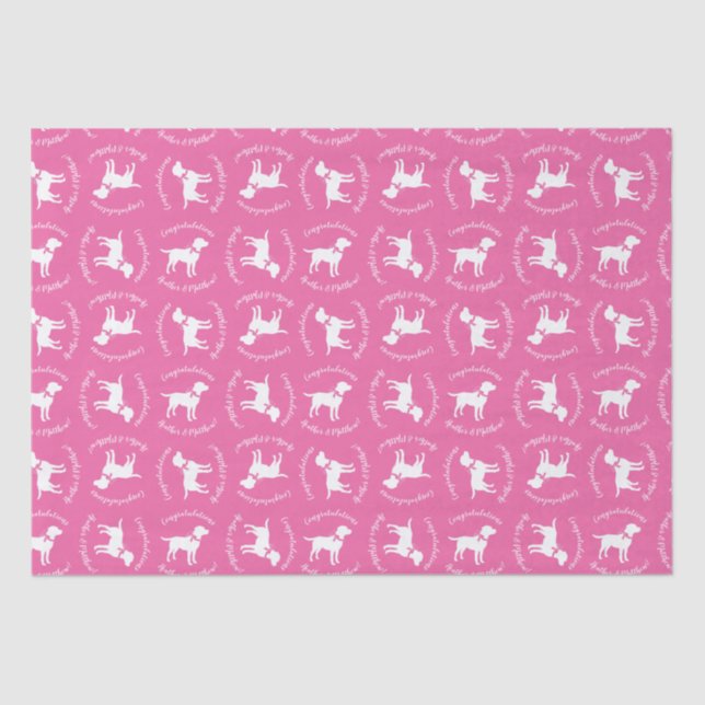 Labrador Dog Baby Shower Pink Girl Lab Tissue Paper (Front)