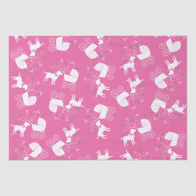 Labrador Dog Baby Shower Pink Girl Lab Tissue Paper (Front)