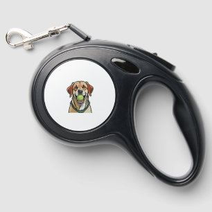 Labrador dog biting tennis ball in his mouth Class Retractable Pet Leash