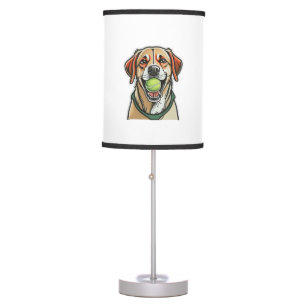 Labrador dog biting tennis ball in his mouth Class Table Lamp