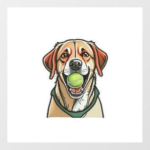 Labrador dog biting tennis ball in his mouth Class Wall Decal