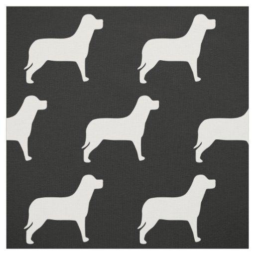 Labrador Dog Black And White Pattern Fabric