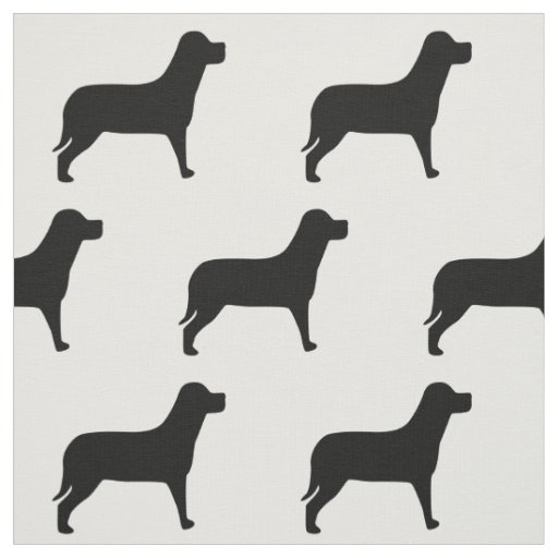 Labrador Dog Black And White Pattern Fabric