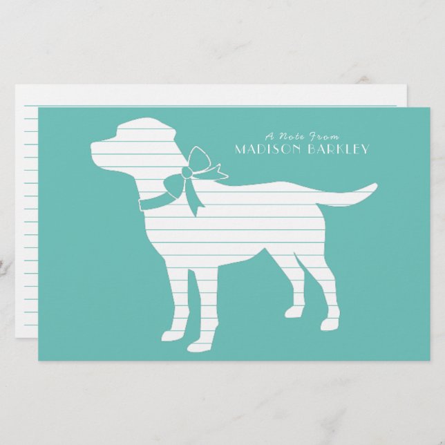 Labrador Dog Black Lab Puppy Stationery (Front/Back)