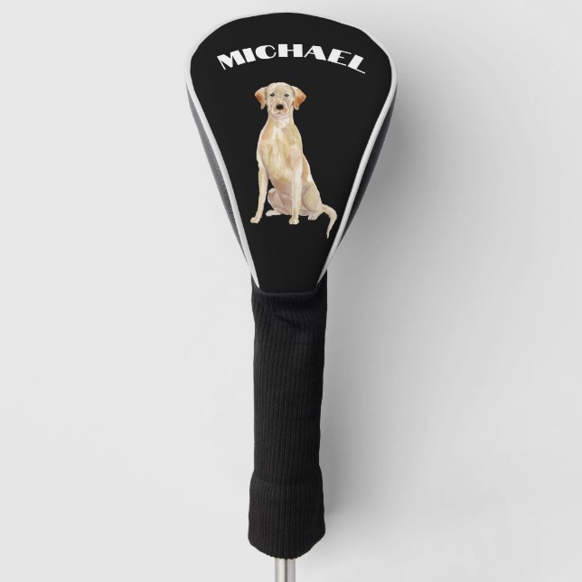 Labrador Dog Black Personal  Golf Head Cover (Front)