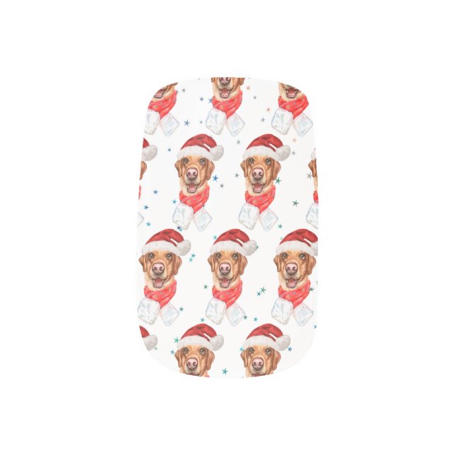 Labrador Dog Breed Christmas Minx Nail Art (Left Thumb)