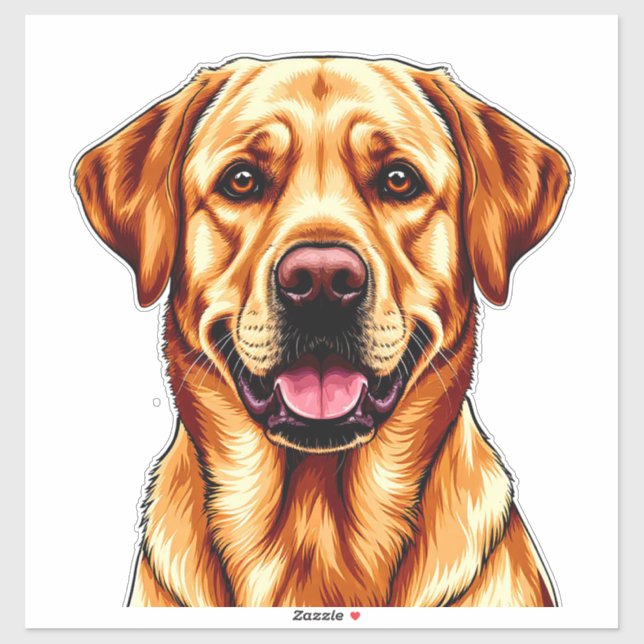 Labrador Dog Charming Illustration  Sticker (Sheet)