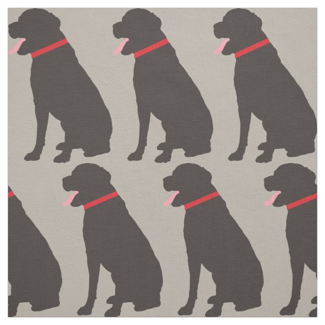 Labrador Dog Chocolate Pattern Fabric (Swatch)