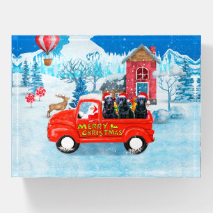 Labrador Dog Christmas Delivery Truck Snow  Paperweight