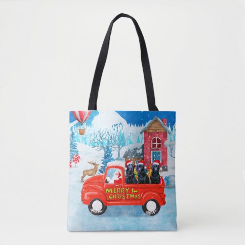 Labrador Dog Christmas Delivery Truck Snow Tote Bag