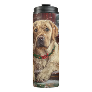 Labrador Dog Christmas Festive Thermal Tumbler