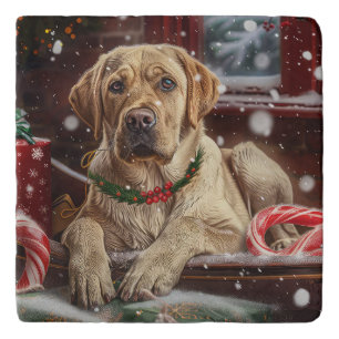 Labrador Dog Christmas Festive Trivet