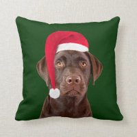 Labrador dog Christmas throw pillow