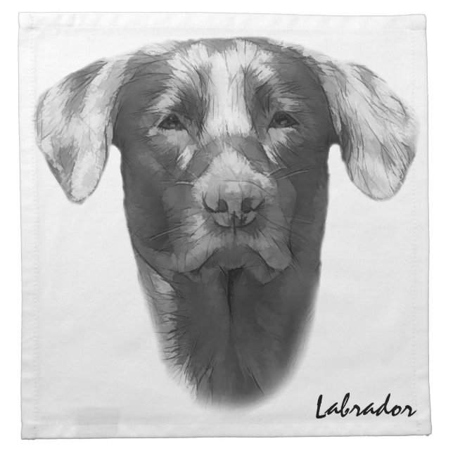 Labrador Dog cool customizable Cloth Napkin (Front)