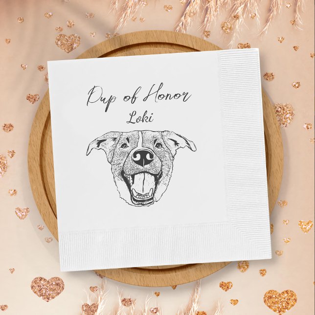 Labrador Dog Custom Hand Drawing Wedding Napkins (Creator Uploaded)