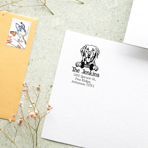 Labrador Dog Custom Return Address  Rubber Stamp