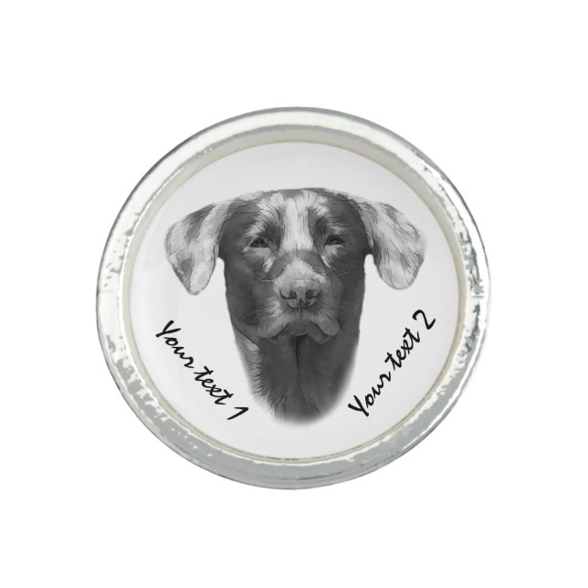 Labrador Dog elegant customizable Ring (Front)