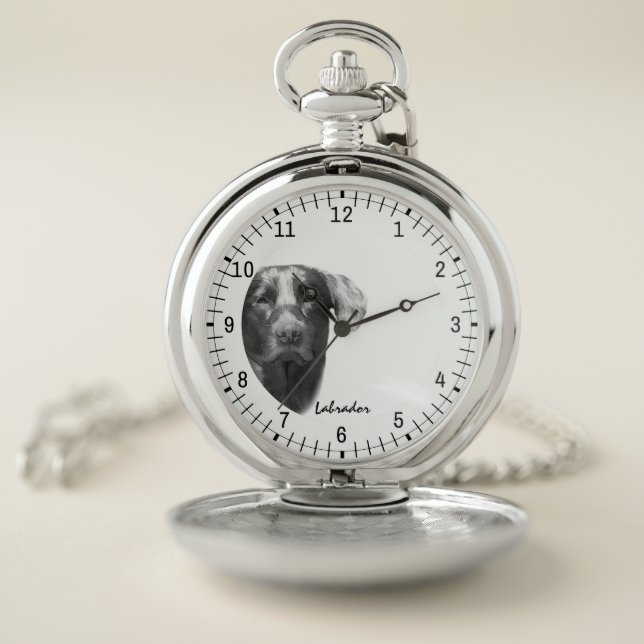 Labrador Dog elegant Pocket Watch (Inside)